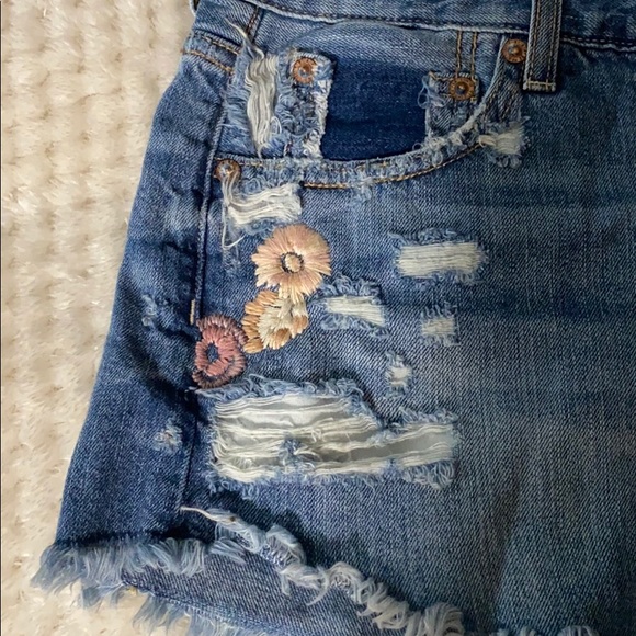 Embroidered American Eagle Jean Shorts - Picture 3 of 6
